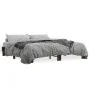Engineered wood bed frame metal smoked oak 160x200cm by vidaXL, Beds and slatted bases - Ref: Foro24-3280229, Price: 124,96 €...
