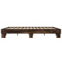 Bettgestell aus Holzwerkstoff, Metall, geräucherte Eiche, 160 x 200 cm von vidaXL, Betten und Lattenroste - Ref: Foro24-32802...