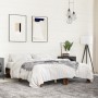 Engineered wood bed frame metal smoked oak 150x200cm by vidaXL, Beds and slatted bases - Ref: Foro24-3280234, Price: 121,86 €...