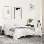 Engineered wood bed frame metal smoked oak 150x200cm by vidaXL, Beds and slatted bases - Ref: Foro24-3280234, Price: 120,38 €...