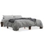 Engineered wood bed frame metal smoked oak 150x200cm by vidaXL, Beds and slatted bases - Ref: Foro24-3280234, Price: 121,86 €...