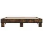 Estructura cama madera ingeniería metal roble ahumado 150x200cm de vidaXL, Camas y somieres - Ref: Foro24-3280234, Precio: 12...