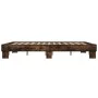 Engineered wood bed frame metal smoked oak 150x200cm by vidaXL, Beds and slatted bases - Ref: Foro24-3280234, Price: 120,38 €...