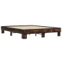 Estructura cama madera ingeniería metal roble ahumado 150x200cm de vidaXL, Camas y somieres - Ref: Foro24-3280234, Precio: 12...