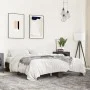 Oak brown metal engineered wood bed frame 150x200 cm by vidaXL, Beds and slatted bases - Ref: Foro24-3280236, Price: 125,15 €...