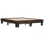 Estructura cama madera ingeniería metal marrón roble 150x200 cm de vidaXL, Camas y somieres - Ref: Foro24-3280236, Precio: 12...