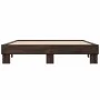 Estructura cama madera ingeniería metal marrón roble 150x200 cm de vidaXL, Camas y somieres - Ref: Foro24-3280236, Precio: 12...