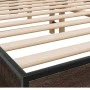 Estructura cama madera ingeniería metal marrón roble 150x200 cm de vidaXL, Camas y somieres - Ref: Foro24-3280236, Precio: 12...
