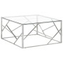 Silberner Couchtisch aus Edelstahl und gehärtetem Glas von vidaXL, Couchtisch - Ref: Foro24-349953, Preis: 160,54 €, Rabatt: %
