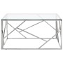 Silberner Couchtisch aus Edelstahl und gehärtetem Glas von vidaXL, Couchtisch - Ref: Foro24-349953, Preis: 160,54 €, Rabatt: %