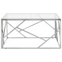 Mesa de centro plateada acero inoxidable y vidrio templado de vidaXL, Mesas de centro - Ref: Foro24-349953, Precio: 160,36 €,...