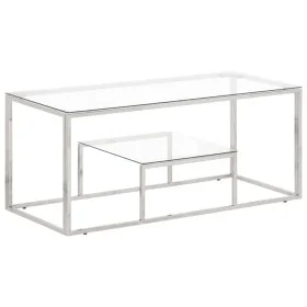 Silberner Couchtisch aus Edelstahl und gehärtetem Glas von vidaXL, Couchtisch - Ref: Foro24-350017, Preis: 84,70 €, Rabatt: %