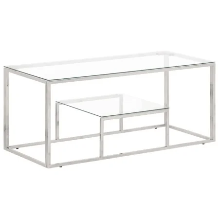 Mesa de centro plateada acero inoxidable y vidrio templado de vidaXL, Mesas de centro - Ref: Foro24-350017, Precio: 84,88 €, ...