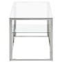 Silberner Couchtisch aus Edelstahl und gehärtetem Glas von vidaXL, Couchtisch - Ref: Foro24-350017, Preis: 104,45 €, Rabatt: %