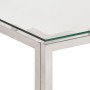 Silberner Couchtisch aus Edelstahl und gehärtetem Glas von vidaXL, Couchtisch - Ref: Foro24-350017, Preis: 104,45 €, Rabatt: %