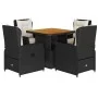 5-piece garden furniture set with black synthetic rattan cushions by vidaXL, Garden sets - Ref: Foro24-3262766, Price: 527,12...