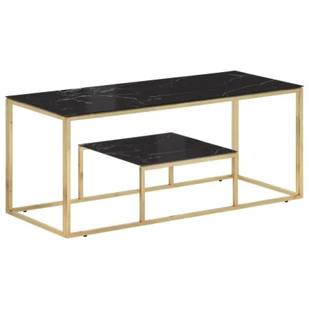 Golden stainless steel and tempered glass coffee table by vidaXL, Coffee table - Ref: Foro24-350020, Price: 157,15 €, Discoun...