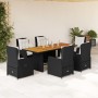7-piece garden dining set and black synthetic rattan cushions by vidaXL, Garden sets - Ref: Foro24-3262779, Price: 823,28 €, ...