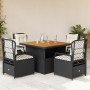 5-piece garden furniture set with black synthetic rattan cushions by vidaXL, Garden sets - Ref: Foro24-3262912, Price: 528,17...
