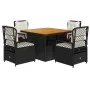 5-piece garden furniture set with black synthetic rattan cushions by vidaXL, Garden sets - Ref: Foro24-3262912, Price: 520,83...