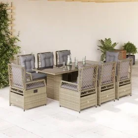 9-piece garden dining set with beige synthetic rattan cushions by vidaXL, Garden sets - Ref: Foro24-3262933, Price: 997,22 €,...