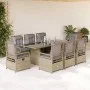 9-piece garden dining set with beige synthetic rattan cushions by vidaXL, Garden sets - Ref: Foro24-3262933, Price: 997,22 €,...