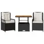 3-piece garden dining set with black synthetic rattan cushions by vidaXL, Garden sets - Ref: Foro24-3262910, Price: 285,03 €,...