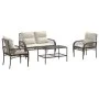 4-piece garden sofa set and brown synthetic rattan cushions by vidaXL, Garden sets - Ref: Foro24-368728, Price: 356,35 €, Dis...