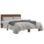 Engineered wood bed frame oak brown metal 135x190 cm by vidaXL, Beds and slatted bases - Ref: Foro24-3280166, Price: 141,98 €...
