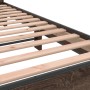 Estructura cama madera ingeniería metal marrón roble 135x190 cm de vidaXL, Camas y somieres - Ref: Foro24-3280166, Precio: 14...