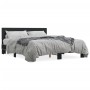 Engineered wood and black metal bed frame 150x200cm by vidaXL, Beds and slatted bases - Ref: Foro24-3280187, Price: 151,04 €,...