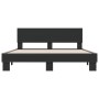 Bettgestell aus Holzwerkstoff und schwarzem Metall, 150 x 200 cm von vidaXL, Betten und Lattenroste - Ref: Foro24-3280187, Pr...