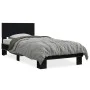 Engineered wood and black metal bed frame 90x200 cm by vidaXL, Beds and slatted bases - Ref: Foro24-845807, Price: 75,82 €, D...