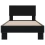 Engineered wood and black metal bed frame 90x200 cm by vidaXL, Beds and slatted bases - Ref: Foro24-845807, Price: 75,82 €, D...