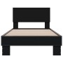 Estructura de cama madera de ingeniería y metal negro 90x200 cm de vidaXL, Camas y somieres - Ref: Foro24-845807, Precio: 76,...