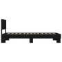 Engineered wood and black metal bed frame 90x200 cm by vidaXL, Beds and slatted bases - Ref: Foro24-845807, Price: 75,82 €, D...