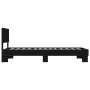 Estructura de cama madera de ingeniería y metal negro 90x200 cm de vidaXL, Camas y somieres - Ref: Foro24-845807, Precio: 76,...
