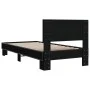 Engineered wood and black metal bed frame 90x200 cm by vidaXL, Beds and slatted bases - Ref: Foro24-845807, Price: 75,82 €, D...