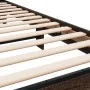 Brown oak metal engineered wood bed frame 90x200 cm by vidaXL, Beds and slatted bases - Ref: Foro24-845811, Price: 94,76 €, D...