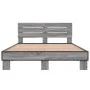 Sonoma-graues Metall-Holzwerkstoff-Bettgestell, 140 x 190 cm von vidaXL, Betten und Lattenroste - Ref: Foro24-3280170, Preis:...