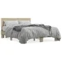 Sonoma oak metal engineered wood bed frame 140x200 cm by vidaXL, Beds and slatted bases - Ref: Foro24-3280193, Price: 141,96 ...