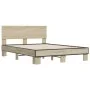 Sonoma oak metal engineered wood bed frame 140x200 cm by vidaXL, Beds and slatted bases - Ref: Foro24-3280193, Price: 141,96 ...