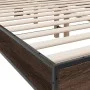 Estructura cama madera ingeniería metal marrón roble 120x200 cm de vidaXL, Camas y somieres - Ref: Foro24-3280201, Precio: 14...