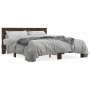 Oak brown metal engineered wood bed frame 150x200 cm by vidaXL, Beds and slatted bases - Ref: Foro24-3280191, Price: 151,49 €...