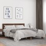 Oak brown metal engineered wood bed frame 150x200 cm by vidaXL, Beds and slatted bases - Ref: Foro24-3280191, Price: 151,49 €...