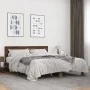 Oak brown metal engineered wood bed frame 150x200 cm by vidaXL, Beds and slatted bases - Ref: Foro24-3280191, Price: 149,63 €...
