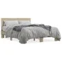Estructura cama madera ingeniería metal roble Sonoma 120x190 cm de vidaXL, Camas y somieres - Ref: Foro24-3280203, Precio: 13...