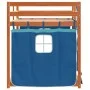 Litera con cortinas madera maciza de pino azul 90x190 cm de vidaXL, Camas y somieres - Ref: Foro24-3283950, Precio: 177,94 €,...