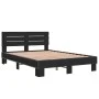 Engineered wood and black metal bed frame 140x200cm by vidaXL, Beds and slatted bases - Ref: Foro24-3280147, Price: 144,45 €,...
