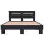 Engineered wood and black metal bed frame 140x200cm by vidaXL, Beds and slatted bases - Ref: Foro24-3280147, Price: 146,22 €,...